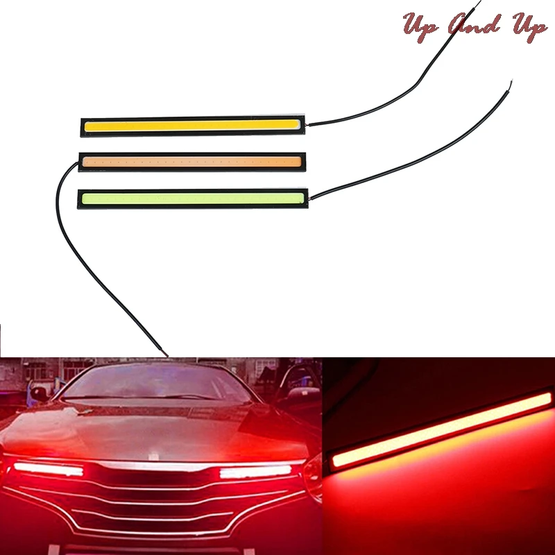 1 Adet Gündüz farları 17cm COB araba LED ışıkları 12V DRL sis lambası sürüş lambası