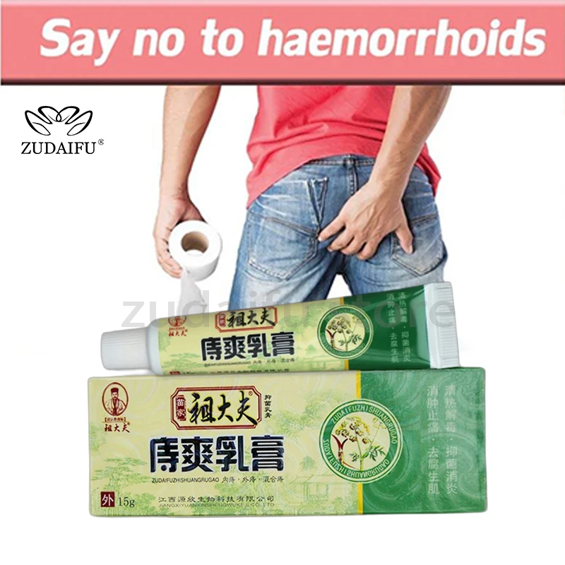 10 adet / grup Çin Merhem Alçı Güçlü Hemoroid Krem Misk Anüs Prolapsusu Anal Fissür Bağırsak Kanama Krem 15g