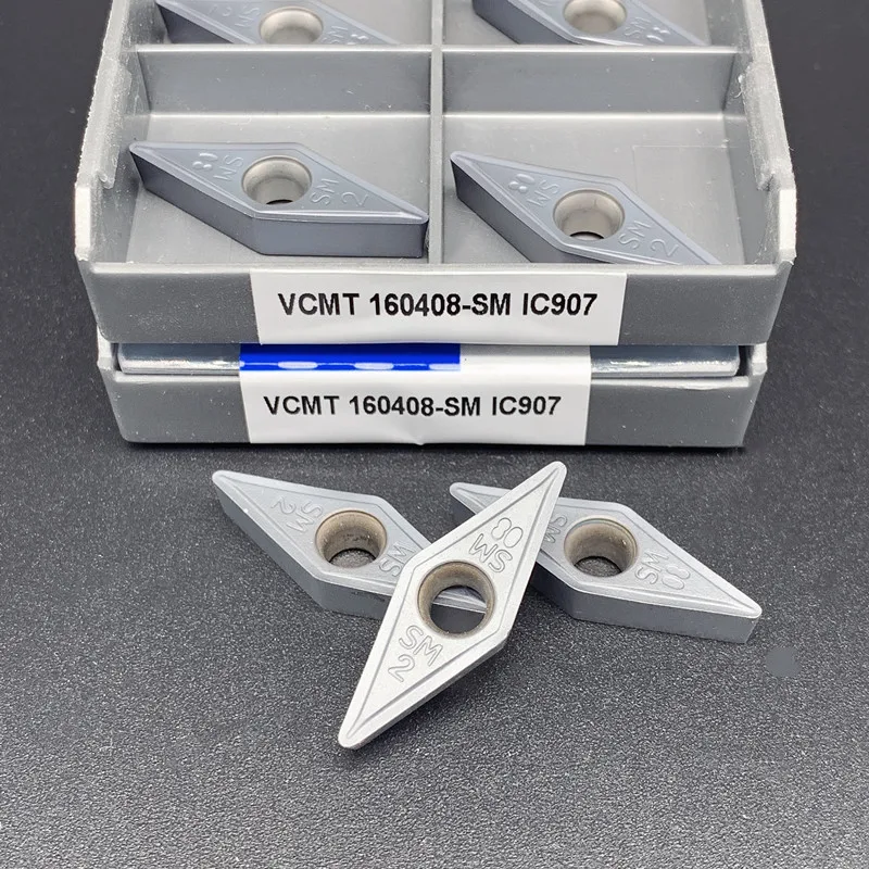 10 ADET VCMT160408 SM IC907 IC908 metal dönüm aracı CNC torna tezgahı aracı endekslenebilir kesme aleti VCMT 160408 karbür araçları