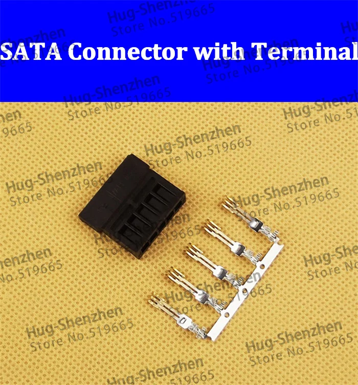 100 adet Pin tipi 3811 - SATA güç konnektörleri kablo terminalleri bir dizi:kabuk + terminal