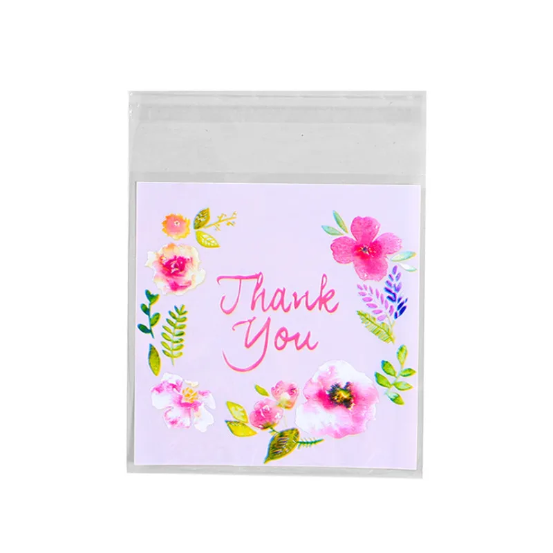 100 Adet plastik poşetler Teşekkür ederim Çerez ve Şeker Çantası Kendinden Yapışkanlı Düğün Doğum Günü Partisi hediye çantası Bisküvi Pişirme Ambalaj Çantası