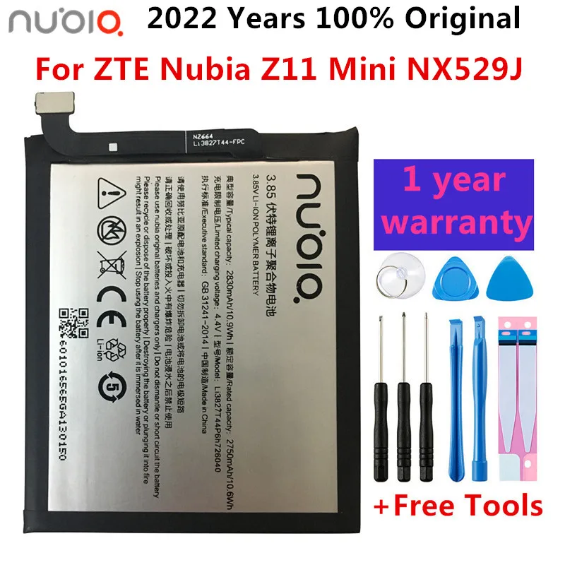 100 % Orijinal Yeni 3.85 V 2830mAh Li3827T44P6h726040 ZTE Nubia Z11 Mini NX529J Pil