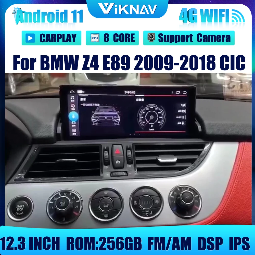 12.3 inç Android 11 Araba Radyo GPS Navigasyon İçin BMW Z4 E85 E89 2002-2018 CIC DVD Multimedya Oynatıcı İle ekran 2din
