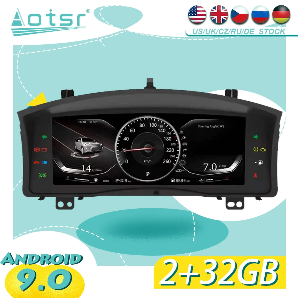 12.3 inç Araba LCD Küme enstrüman multimedya dashboard Modifikasyonu Lexus LX570 2007-2015 GPS navigasyon oynatıcı