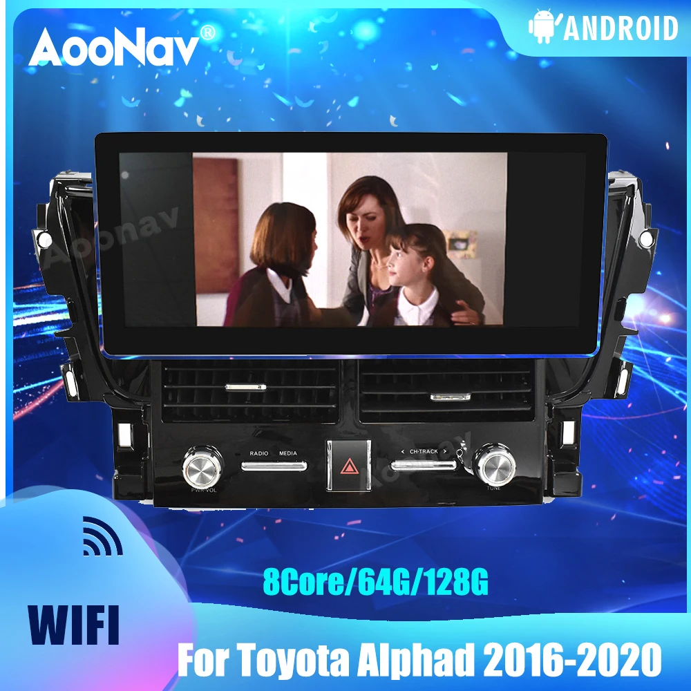 2 Din 128G Araba Radyo Toyota Alphad 2016-2020 İçin Android Sistemi Dokunmatik Ekran Araba Multimedya Oynatıcı Autoradio Kafa Ünitesi