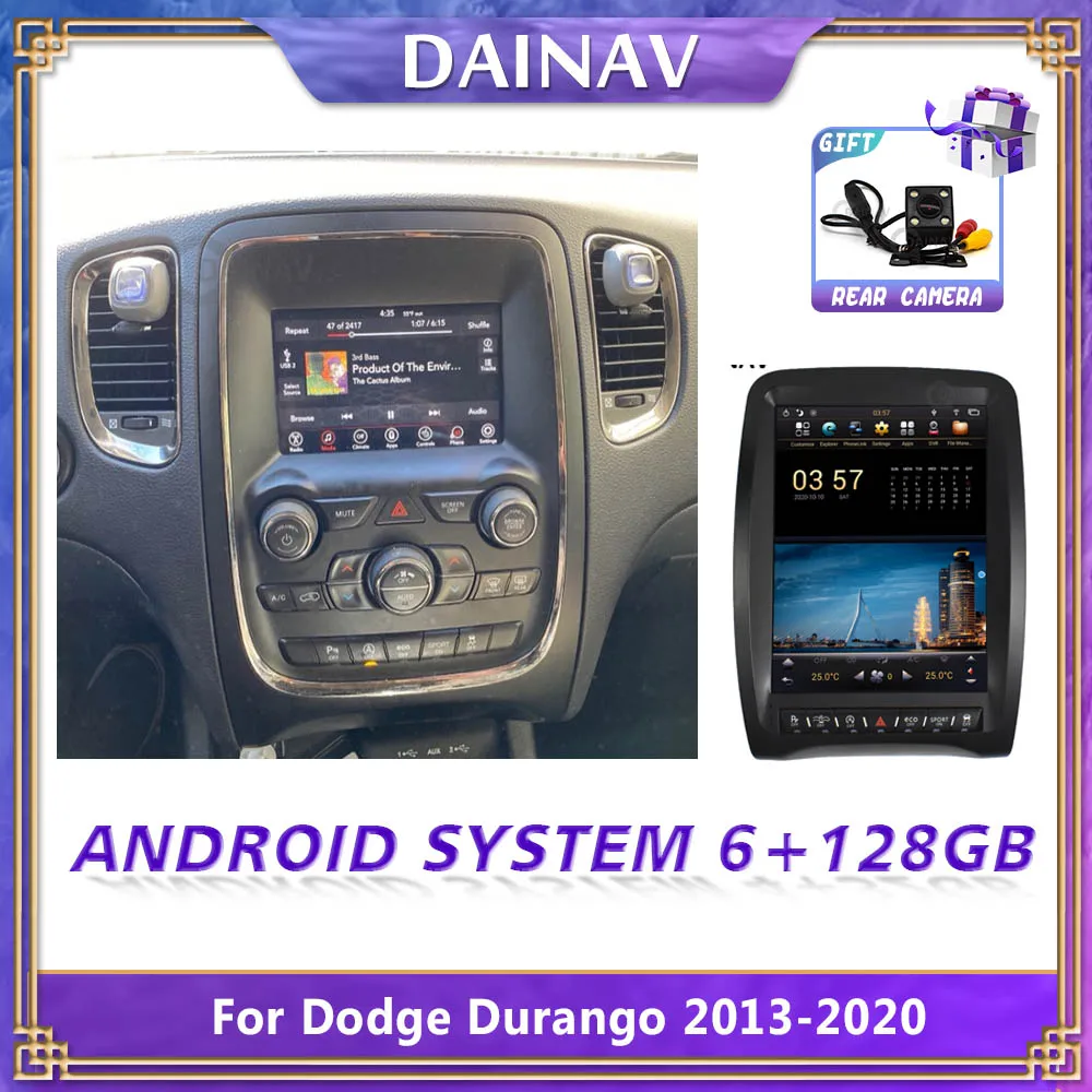 2 Din Android Araba Radyo Ses teyp Dodge Durango 2012-2020 İçin Dikey GPS Navigasyon araba Stereo Multimedya Oynatıcı