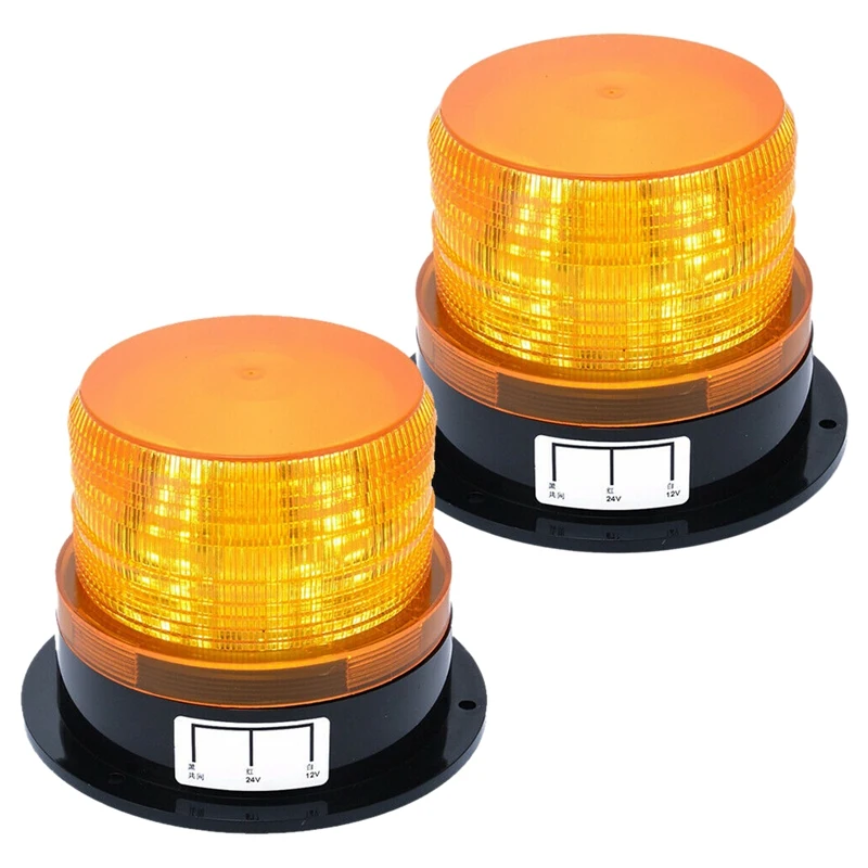 2 x Amber LED Beacon Strobe Acil yanıp sönen ışık Uyarı Lambası Kamyon 12 V 24 V