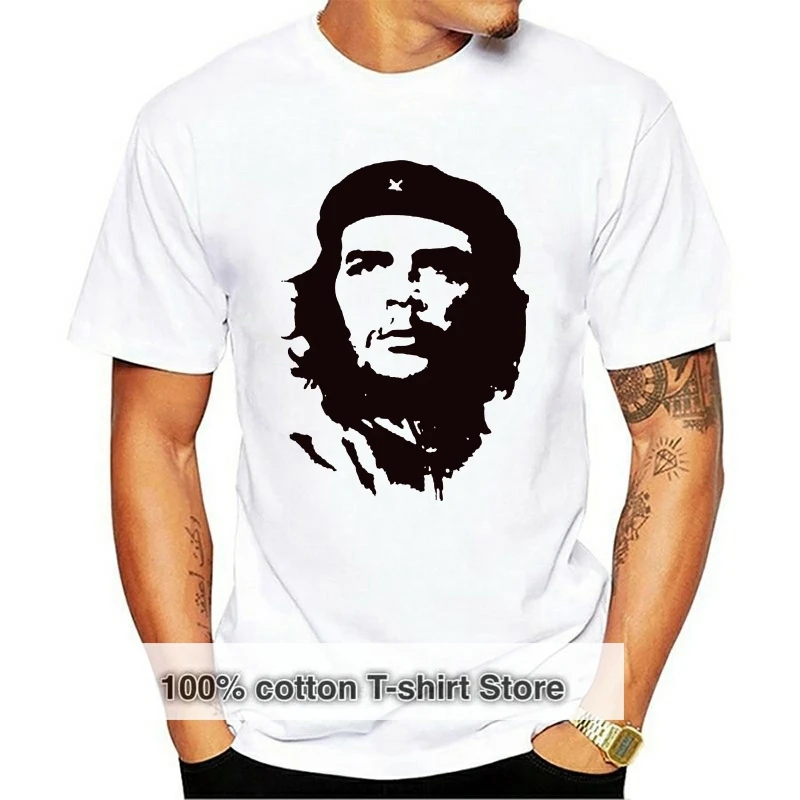 2016 Tasarımı Anti-Kırışıklık Che Guevara T Gömlek Erkekler Komik Rahat Beyaz Harfler Kısa Kollu Hiphop Tees Tops