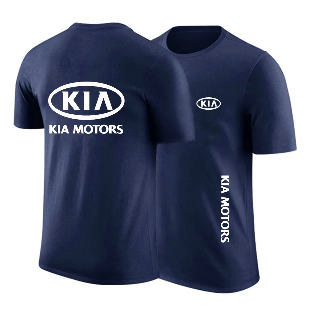 2022 Gündelik erkek tişört kia motors araba logosu, düz renk tişört, özelleştirme kısa kollu, unisex, yaz