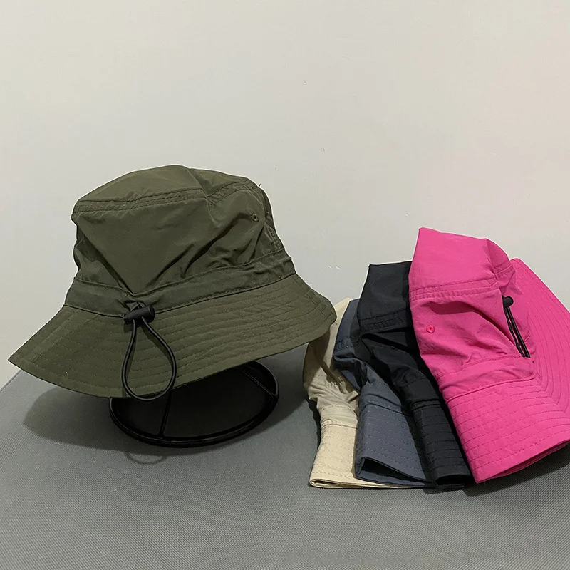 2022 Siyah Gri Şapka Kova Şapka Açık Güneş Koruma şapkaları Erkekler için Moda Yaz Şapka Siperliği Balıkçı Şapka Anti-UV güneşlikli kep