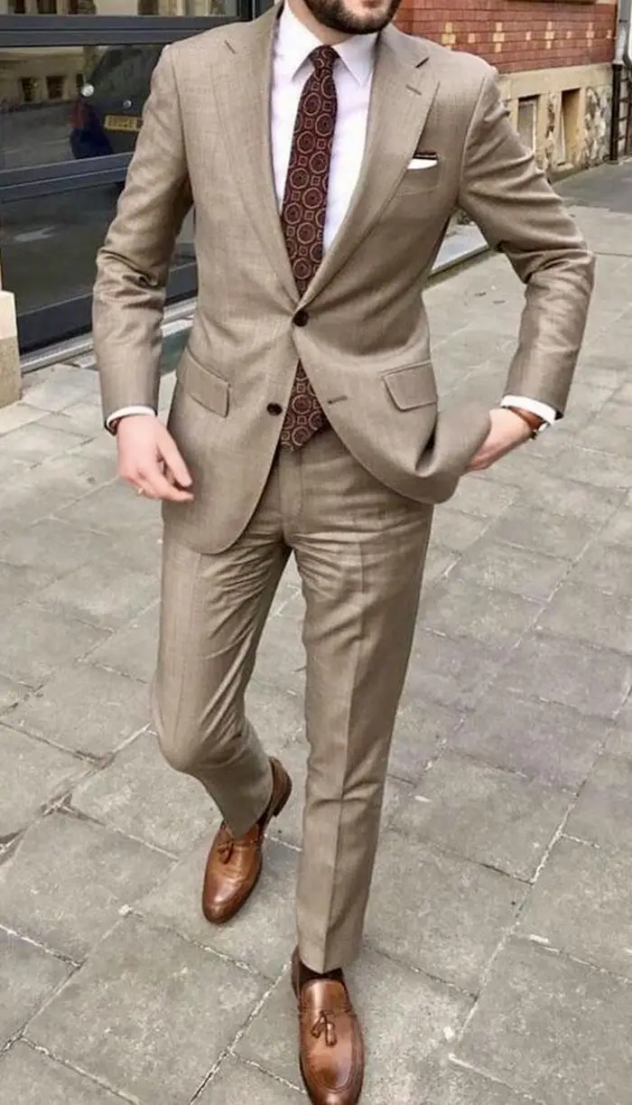 2022 Çentikli Yaka İki Düğme Erkek Takım Elbise Kostüm Mariage Homme Blazer Ceket Erkekler Smokin Damat Düğün Takımları 2 Parça Ceket + pantolon