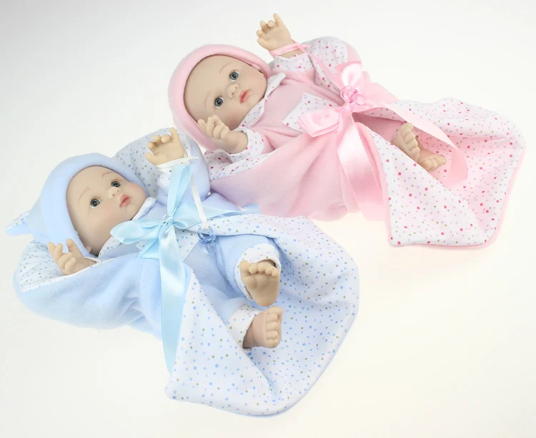 25 cm twins Reborn Bebek Bebekler El Yapımı Canlı Tam Silikon Yeniden Doğmuş Bebek Gerçekçi Prematüre bebekler bebek Oyuncak noel hediyesi çocuk için