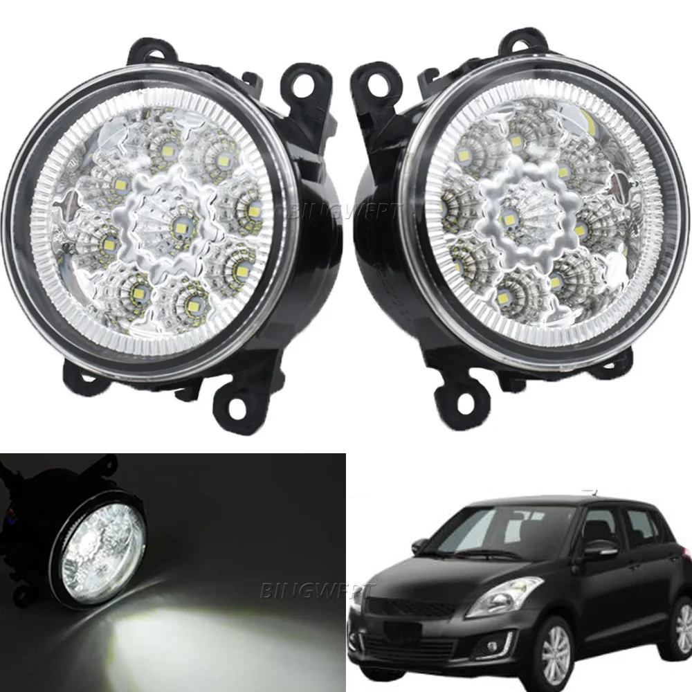 2x Sis İşık DRL Suzuki Swift İçin MZ EZ Hatchback 2005-2015 Araba Ön Tampon LED Sis Lambası Gündüz Farı H11 12V sis lambaları