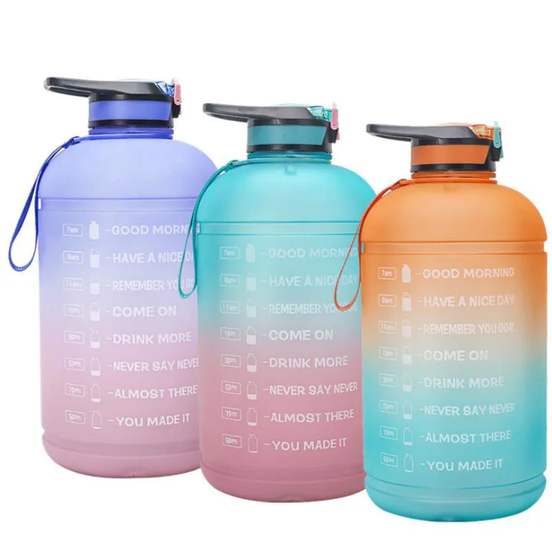 3.78 L BPA Ücretsiz Spor Fincan Galon Su Şişesi Saman ile Şeffaf Plastik İçme Şişeleri SPOR su sürahisi