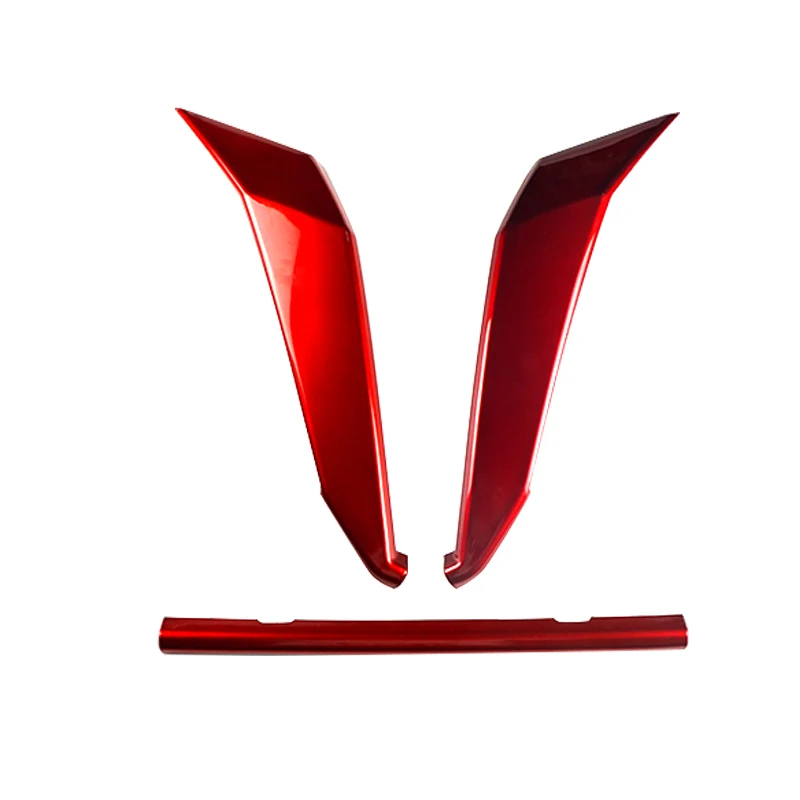 3 Adet / takım Araba Kırmızı U Şekli Ön İzgara krom çerçeve Trim ABS Plastik için Fit Nissan Sentra 2020-2021 Aksesuarları