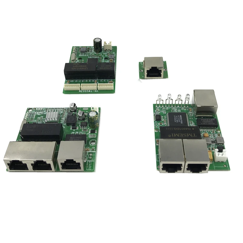 3 portlu Gigabit anahtar modülü yaygın olarak kullanılır LED hat 3 port 10/100/1000 m iletişim portu mini anahtar modülü PCBA Anakart
