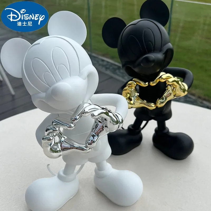 30cm Disney Karikatür Mickey Mouse Animasyon şekilli kalıp Reçine Anime Bebek Siyah Mickey Aşk Süsleme Aksiyon Oyuncakları Çocuklar için