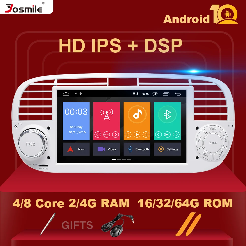 4GB 64GB 1 Din Android 10 .FIAT 500 İçin 0 Araba Radyo DVD Oynatıcı Multimedya GPS Navigasyon Stereo Ses Kafa ünitesi 8 Çekirdekli IPS DSP
