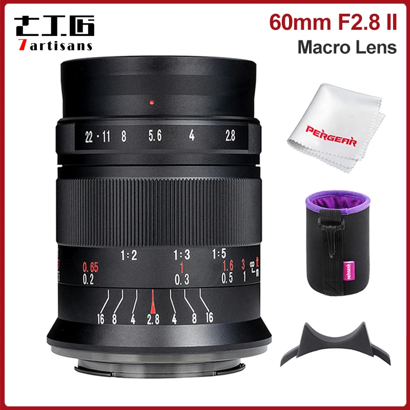 7 zanaatkarlar 60mm F2.8 II Makro Kamera Lens 1:1 Büyütme APS-C Manuel odak lensi Sony E/NİKON Z/Fuji XF/M4/3 Montaj
