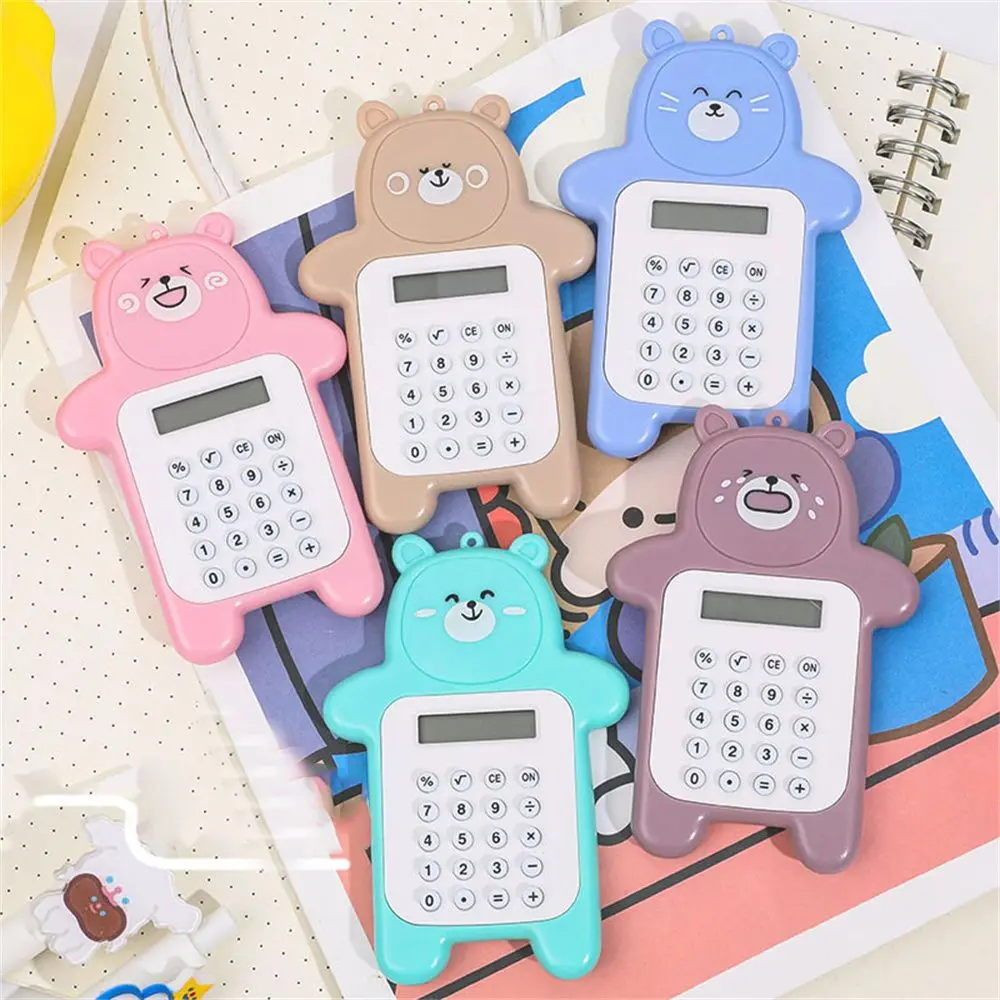 8 Haneli Ekran çocuk Calculatrice Hesap Makineleri Kawaii Karikatür Ayı Cep Mini Hesap Makinesi LED Ekran Hesap Makinesi