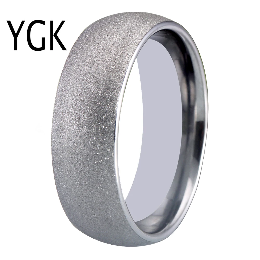 8 MM Klasik 100 % Tungsten karbür halkası Gümüş Kumlanmış Düğün Bantları Tungsten Yüzük Asla Pas yıldönümü hediyesi Damla Nakliye
