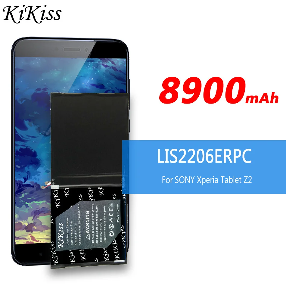 8900mAh KiKiss Güçlü Pil LIS2206ERPC SONY Xperia Tablet İçin Z2 SGP541CN SGP511 SGP512 SGP521 SGP541 SGP551 Tablet