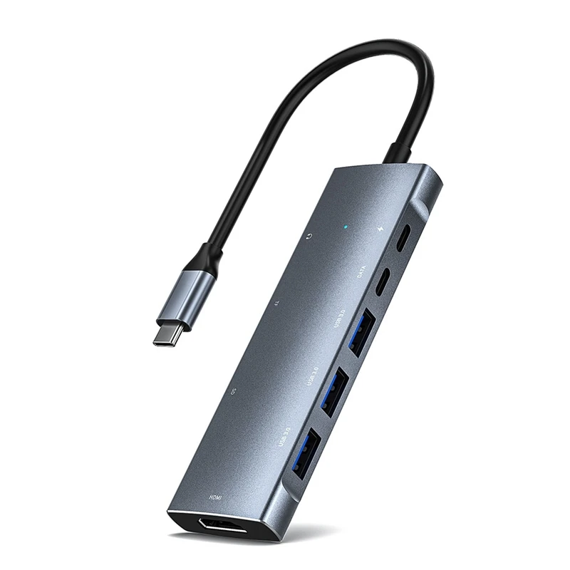9 in 1 USB 3.0 Tip C USB C HUB PC Laptop için Mac Pro Pro HDMI Uyumlu PD SD / TF Ses 3.5 Mm Adaptör