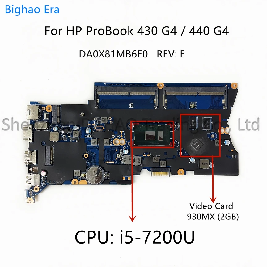 913100-601 913100-001 HP ProBook 430 G4 440 G4 Laptop Anakart DA0X81MB6E0 İle ı5-7200U CPU 930M X 2GB-GPU %100 % Test Edilmiş