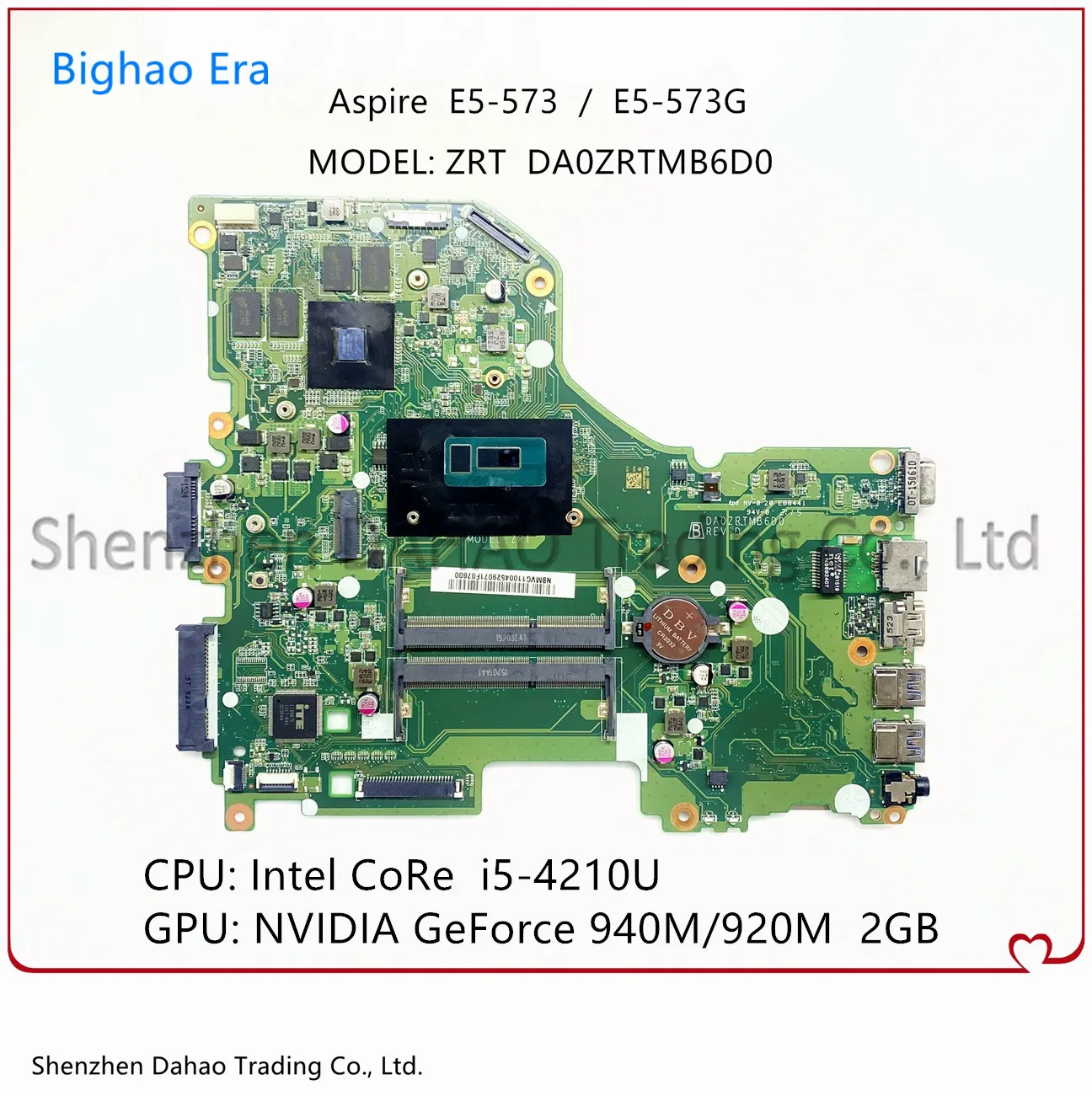 Acer E5-573 E5 - 573G Laptop Anakart ı5-4210U CPU GT920M / 940M 2G-GPU DA0ZRTMB6D0 ZRT Anakart NBMVM11003 %100 % Test Edilmiş