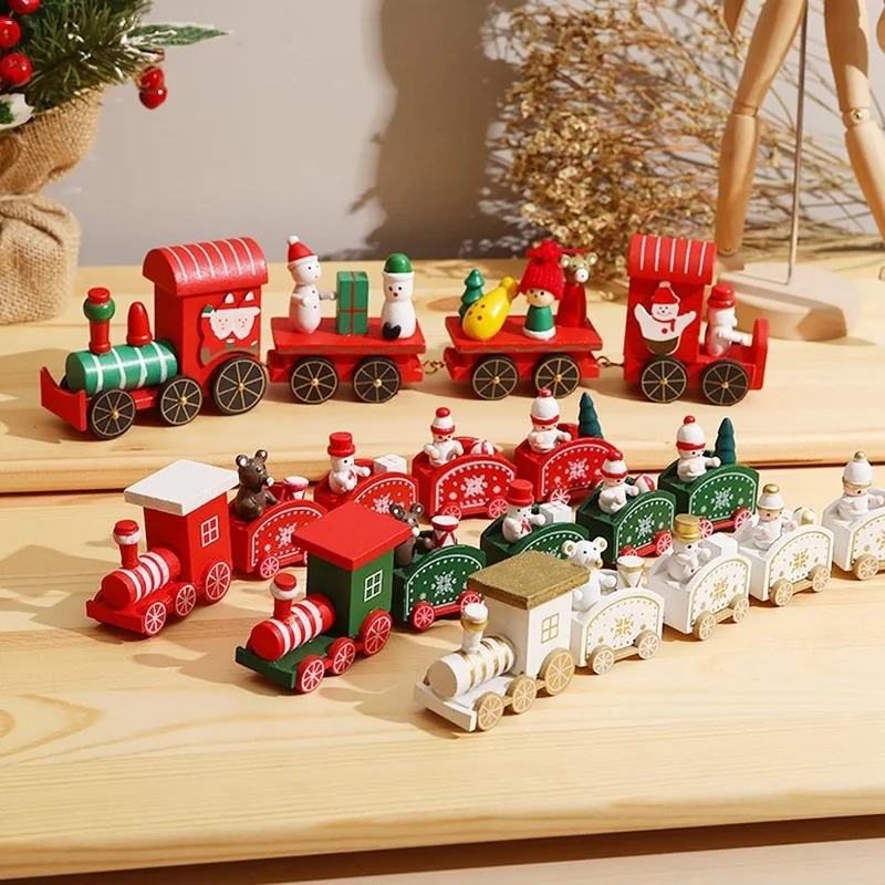 Ahşap Noel Tren 2022 Noel Süslemeleri Ev İçin Xmas Navidad Noel Hediyeleri Noel Süs Yeni Yıl 2023