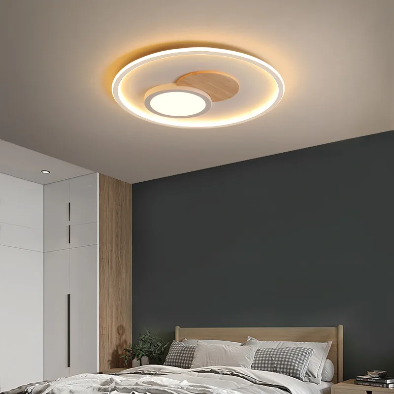 Ahşap Tavan Lambası iç mekan aydınlatması Simpl Dimmer modern ev dekorasyonu Oturma Yemek Odası Yatak Odası için led ışık ve Kontrol