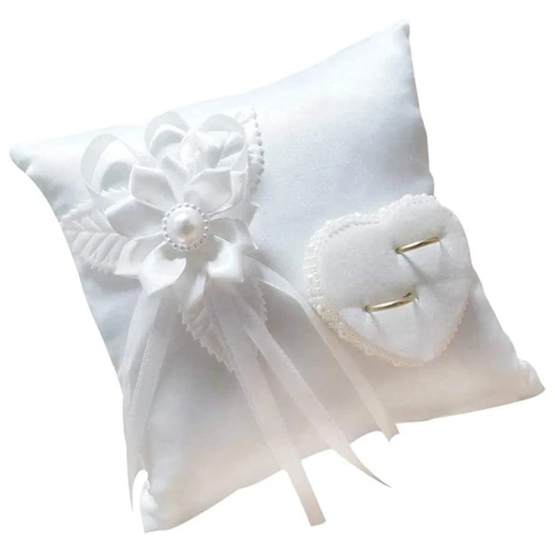 Alyans Yastık evlilik çift yüzük tutucu yüzük taşıyıcı yastık Alyans Yastık Beyaz