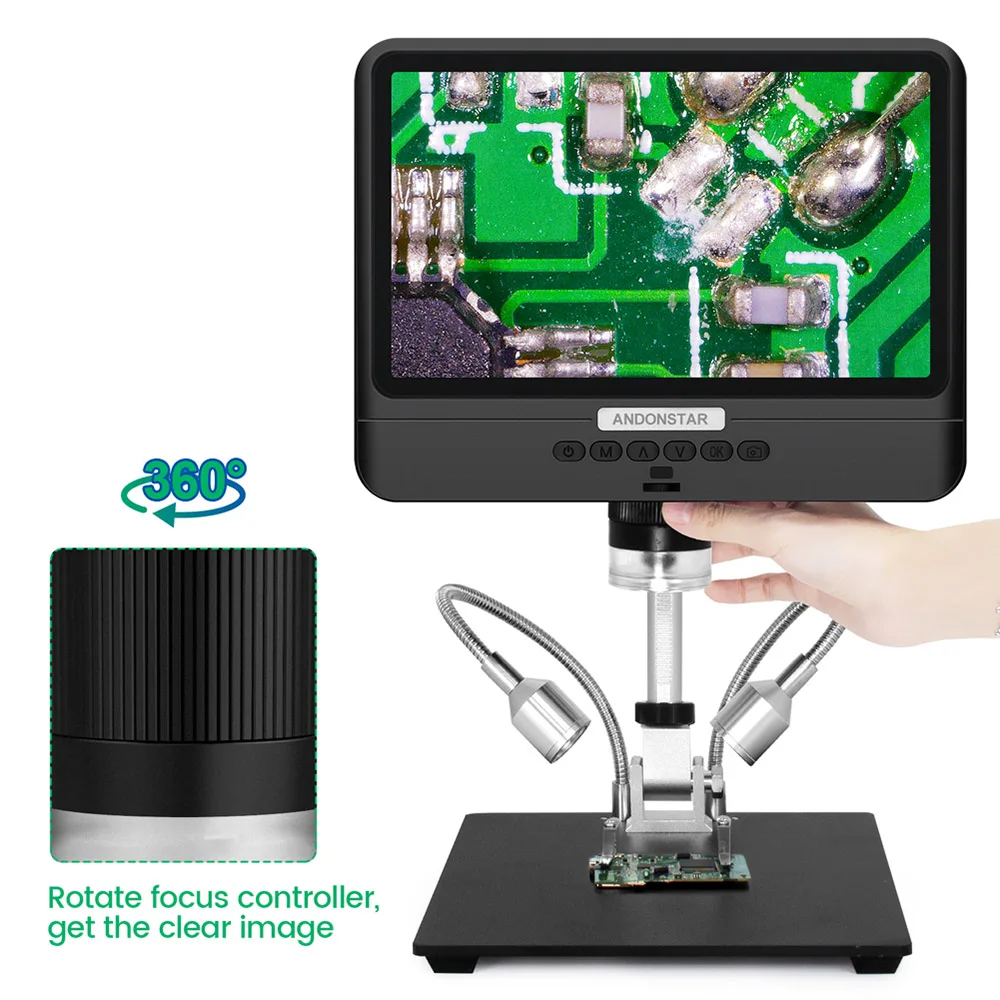 Andonstar Mikroskop 1080P Ayarlanabilir 8.5 İnç lcd ekran Mikroskop Lehimleme Dijital Mikroskop Kapsam Lehimleme Aracı