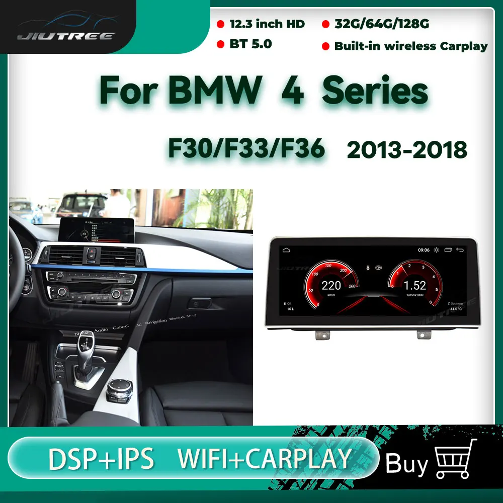 Android 10.0 8 + 64G Araba GPS Navigasyon Radyo Çalar BMW 4 Serisi için 120i F32 / F33 / F36 2013-2018 IPS Ekran Multimedya BT