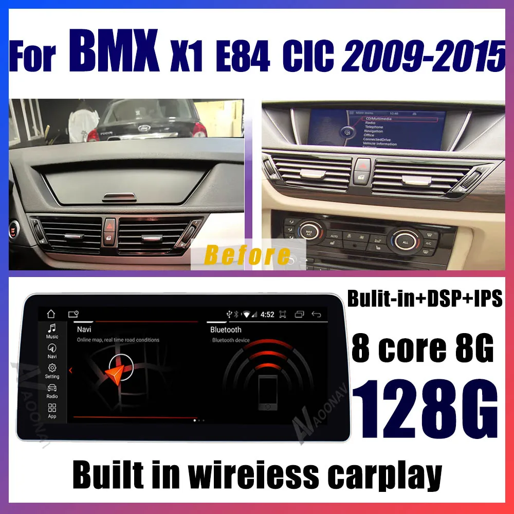 Android 10 Araba Radyo GPS Navigasyon İçin BMW X1 E84 2009 2010 2011-2015 CIC Sistemi Multimedya Oynatıcı Araba Stereo Ses Ana Ünite