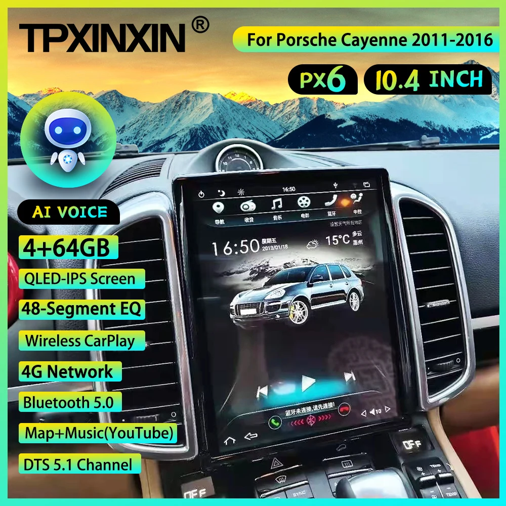Android 9.0 Porsche Cayenne 2011 İçin 2012 2013 2014 2015-2018 Araba Radyo Stereo Multimedya Oynatıcı GPS Navigasyon Carplay Ana Ünite