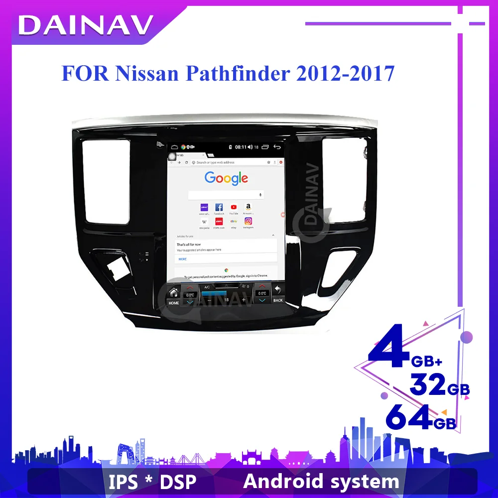 Android Araba Autoradio Oynatıcı Nissan Pathfinder 2012-2017 için Araba Multimedya DVD oynatıcı GPS Navigasyon