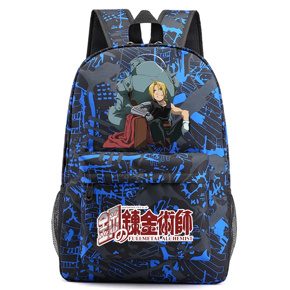 Anime Fullmetal Simyacı Teenger BackpackTravel Packsack Rahat Unisex Öğrenci Mochila Schoolbag Kumaş Yüksek Kaliteli Laptop Çantası
