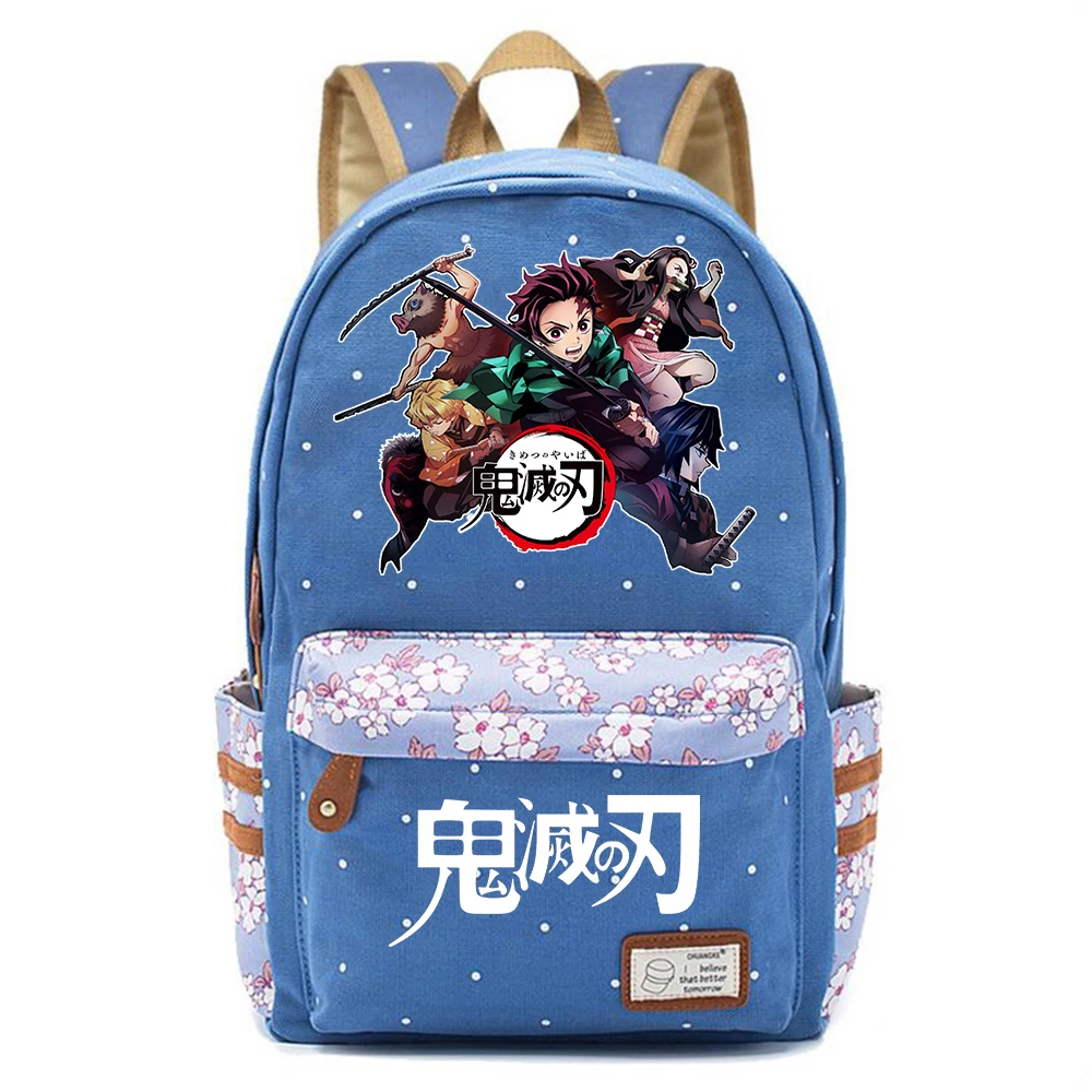 Anime iblis avcısı Teenger Zip Packsack Rahat Sırt Çantası Unisex Öğrenci Karikatür Schoolbag Yüksek Kaliteli Sırt Çantası seyahat laptop çantası