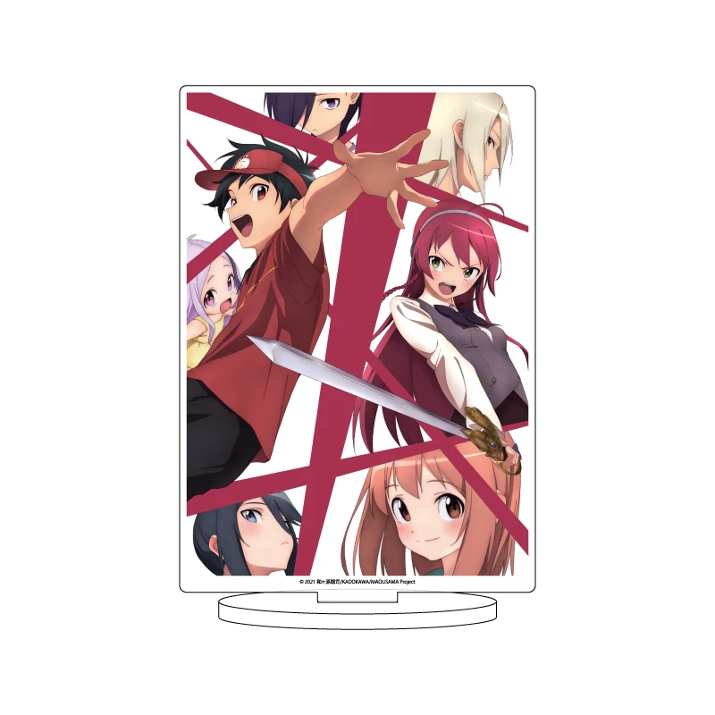 Anime Standı Hataraku Maou-sama! Maou Sadao Emilia Justina Akrilik Şekil Ekran Masaüstü Dekorasyon 15 cm