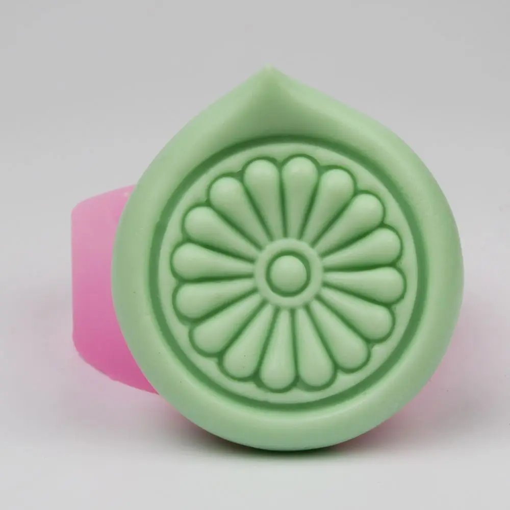 Basit Çiçek zanaat Sabun Yapımı Kalıpları DIY Yuvarlak Silikon sabun kalıbı