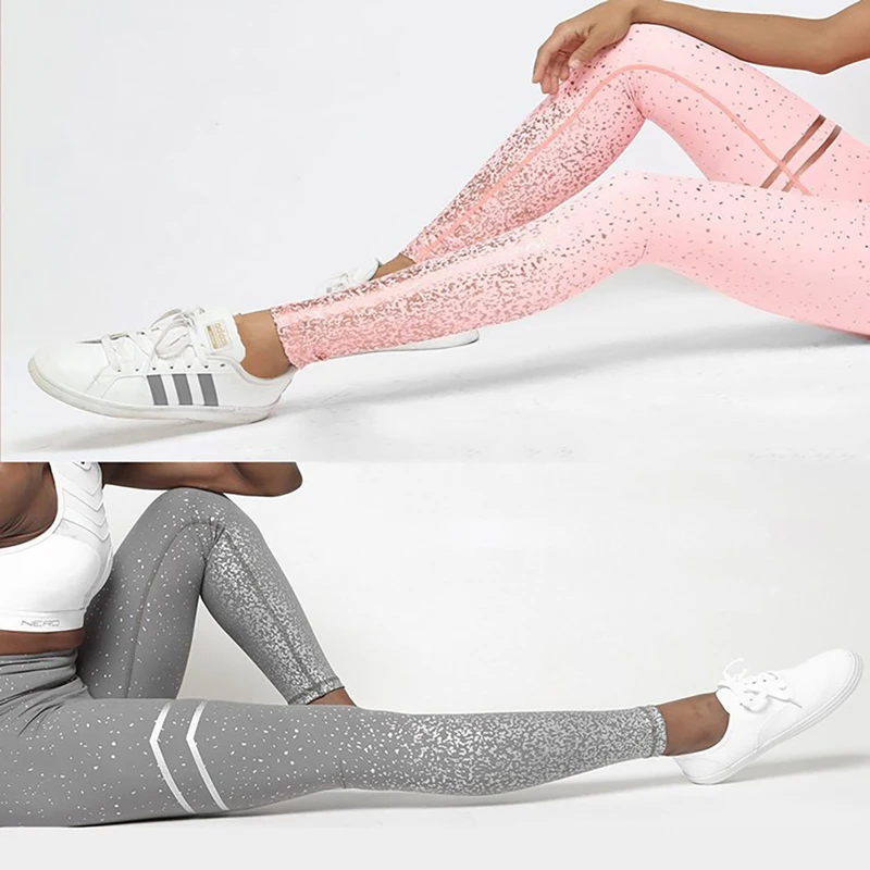 Bayanlar Yoga Pantolon Bronzlaşmaya Yüksek Bel Polka Dot Baskı fitness pantolonları kadın Spor Tayt Spor Spor Koşu Koşu Yoga Pantolon