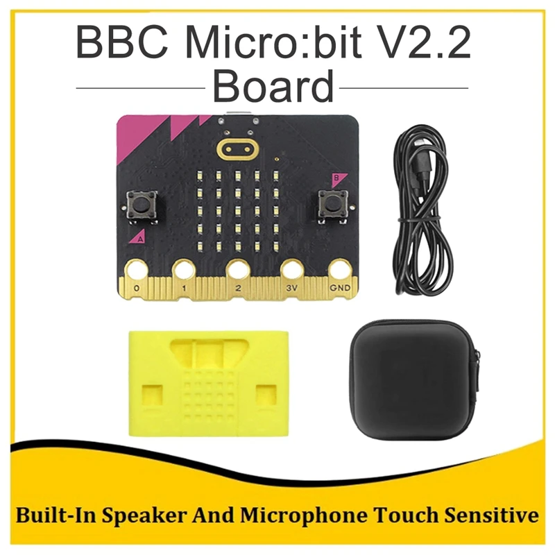 BBC Mikro: Bit V2. 2 Kiti Dahili Hoparlör Mikrofon Dokunmatik Programlanabilir Geliştirme Kurulu + Koruyucu Kılıf + saklama çantası