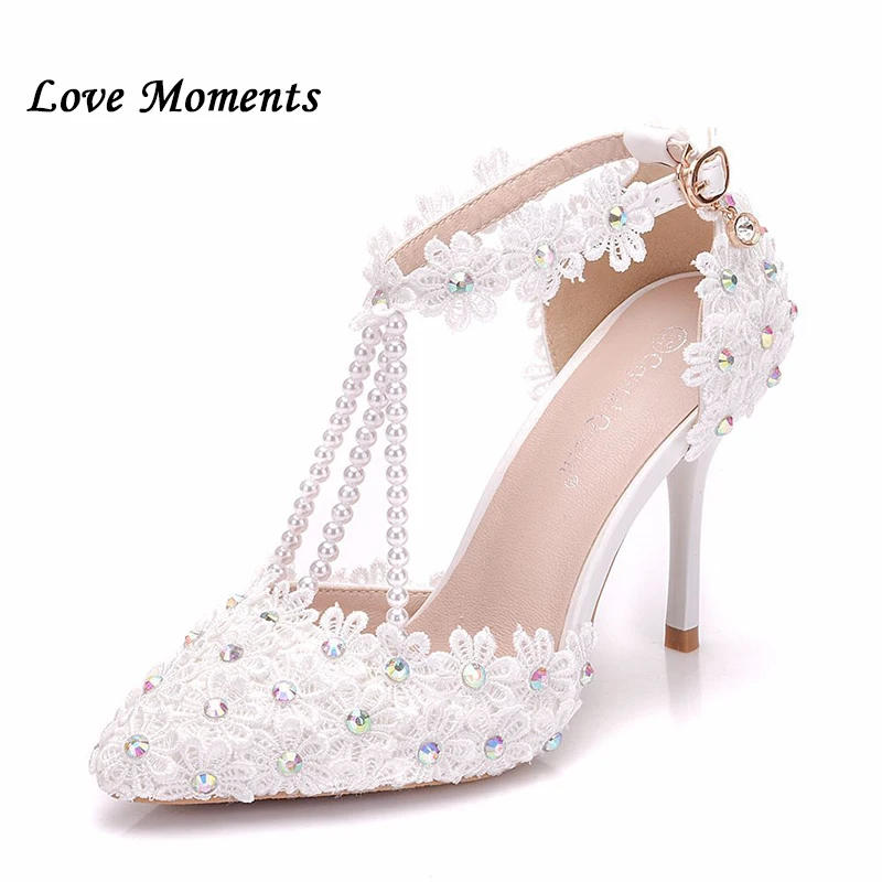 Beyaz Çiçek taklidi gelin yüksek topuklu ayakkabı elbise ayakkabı ve çanta Yaz Kadın Sandalet Bayanlar Düğün ayakkabı Gelin ayak bileği kayışı