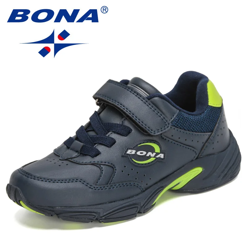 BONA 2022 Yeni Tasarımcılar Popüler Sneakers Çocuk Nefes yürüyüş ayakkabısı Çocuk spor ayakkabı Koşu Ayakkabısı Çocuk Chaussure