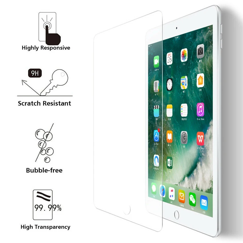 Cam Temperli Film Apple iPad 10.2 inç için Pro Hava Mini Tablet Tam Ekran Temperli Koruyucu Film Tablet Bilgisayar Aksesuarları