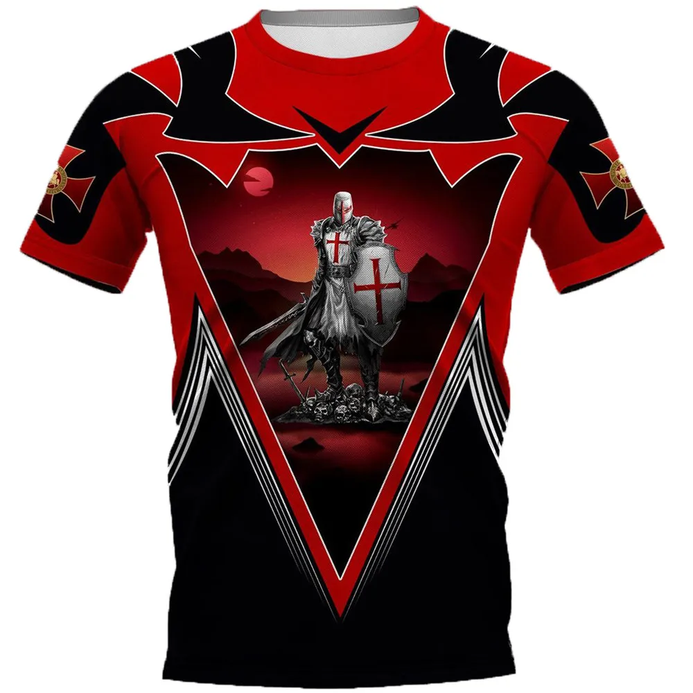 CLOOCL Tapınak Şövalyeleri Serisi T-Shirt Yeni Popüler Erkek Giyim Kadın Rahat Kazak Tops Unisex Harajuku Streetwears