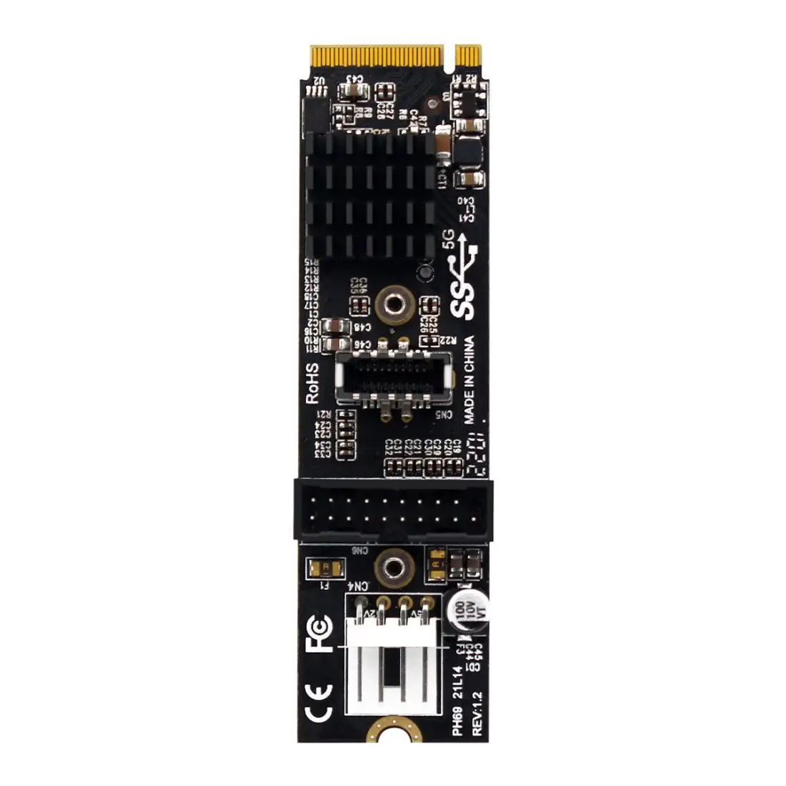 CYDZ Jımıer Tip-E USB 3.1 Ön Panel Soketi ve USB 2.0 NVME NGFF M Anahtar ekspres kart VL805 Adaptörü Anakart 5Gbps