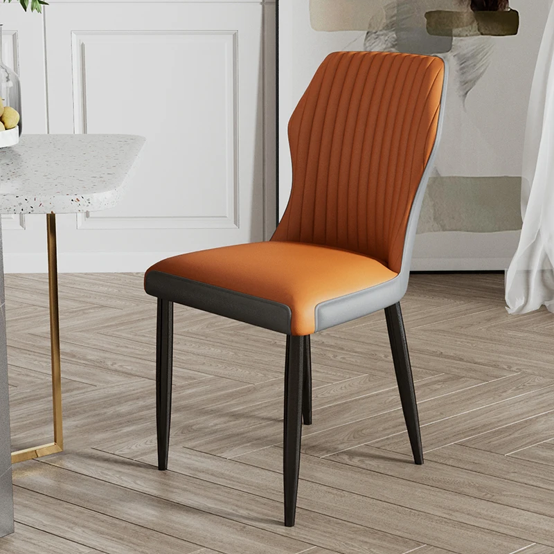 Deri Lüks yemek sandalyeleri Oturma Odası Nordic Yatak Odası Yetişkin Restoran yemek sandalyeleri Arkalığı Chaises Salle Yemlik Ev Öğesi