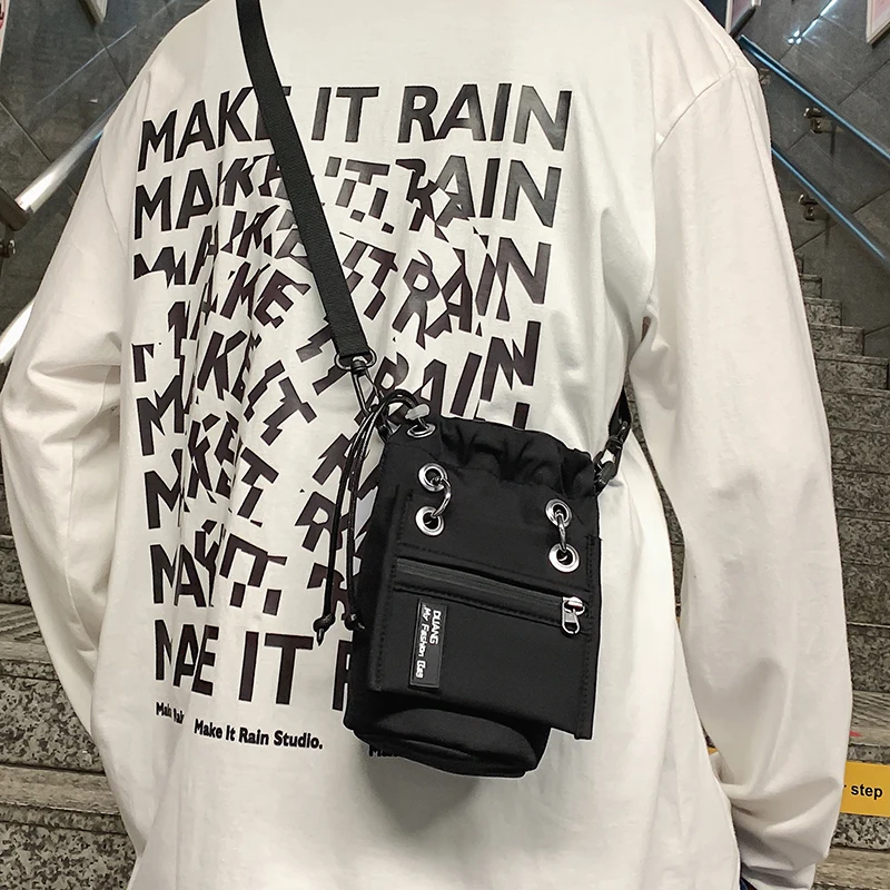 Erkek omuzdan askili çanta Moda Marka Cep Telefonu Çantası Kişilik Eğilim Serin Küçük Çanta askılı çanta okul çantası spor Çantası